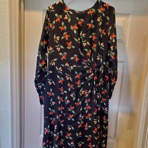 H&M cherry midi dress